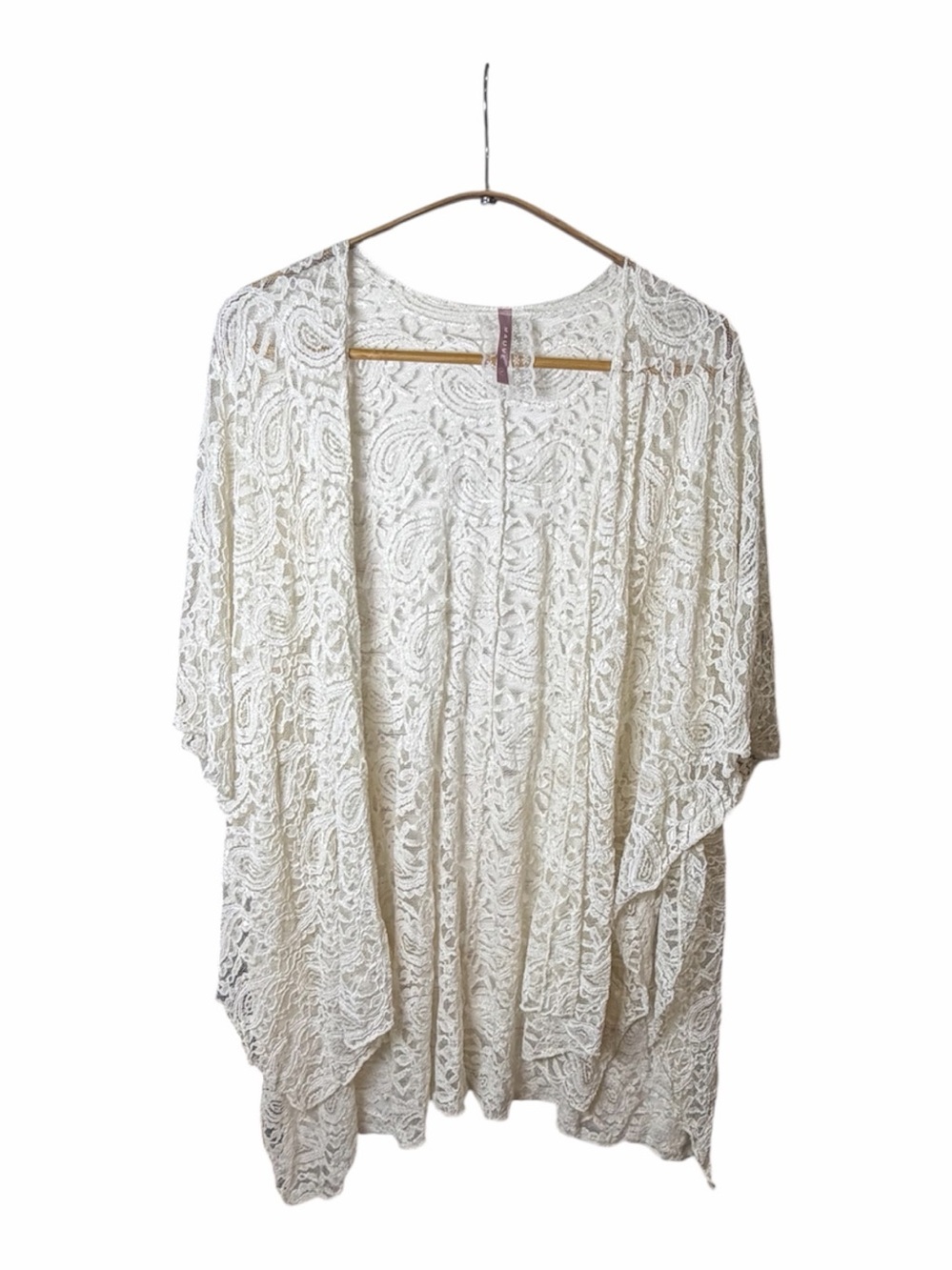 Maeve by Anthropologie Ivory Lace Draped Cardigan. Size Medium. Layering. Lace.